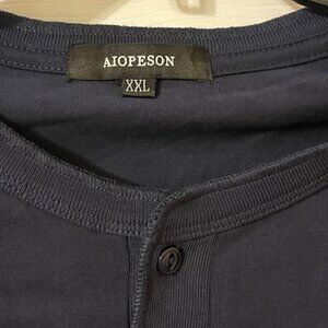 AIOPESON Men's T-shirts Cotton Long Sleeve for Men Size XXL